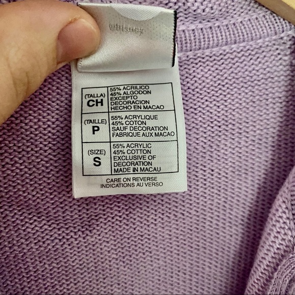 Disney Girl’s Lavender Zip down sweater Size Small - Picture 6 of 7